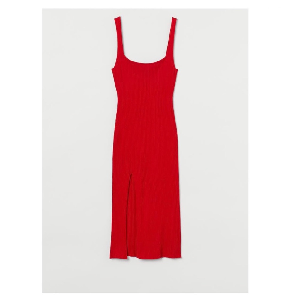 Ribbed Slit Dress